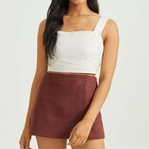 Altar'd State Microfiber Stacey Mini Skirt, Rum Raisin, Size SMALL